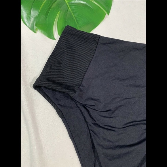 NWT $99 L Space Jackie High Waist Bitsy Cut Bikini Bottoms‎ Black [ Medium ] - Picture 6 of 12